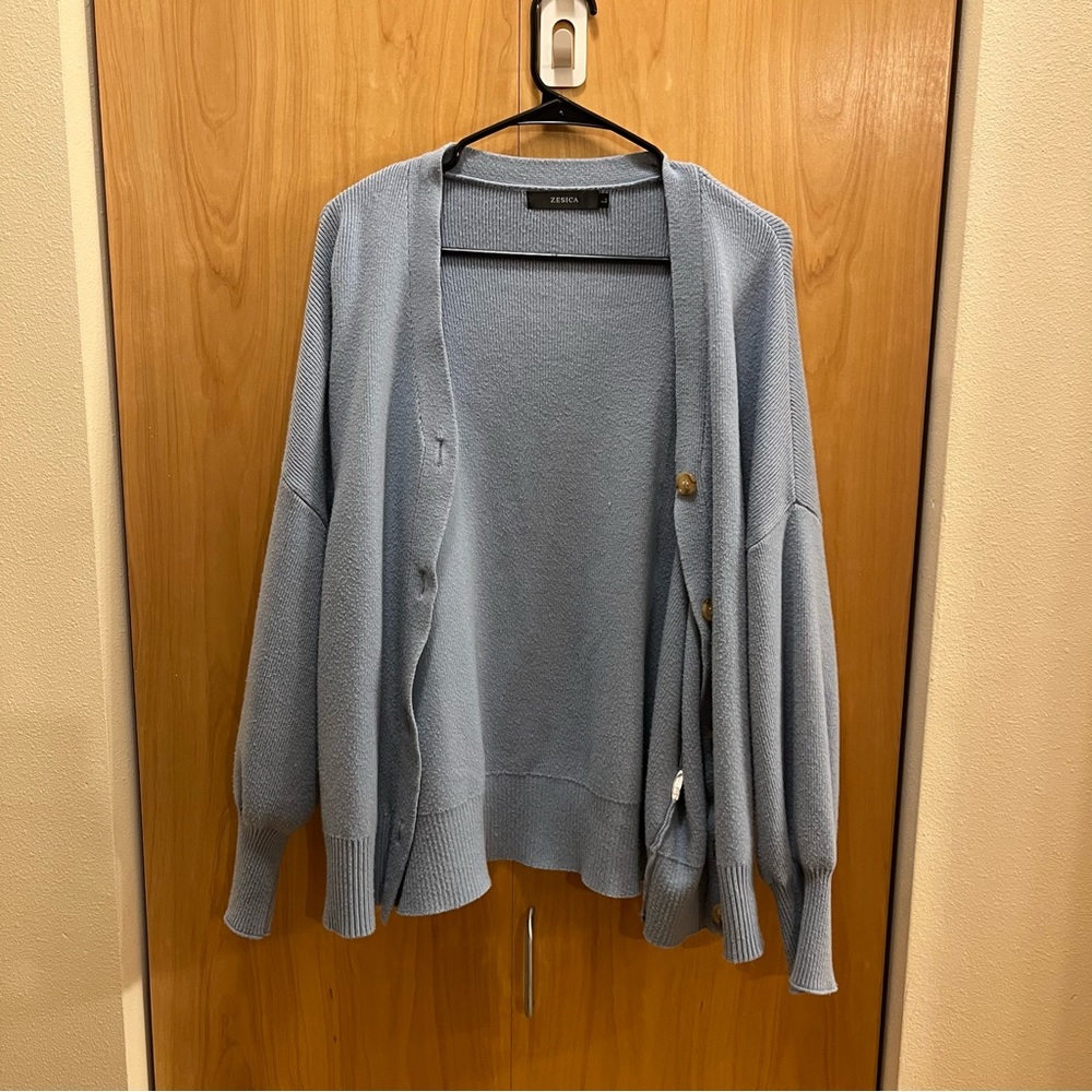 Women's Oversized Blue Cardigan
